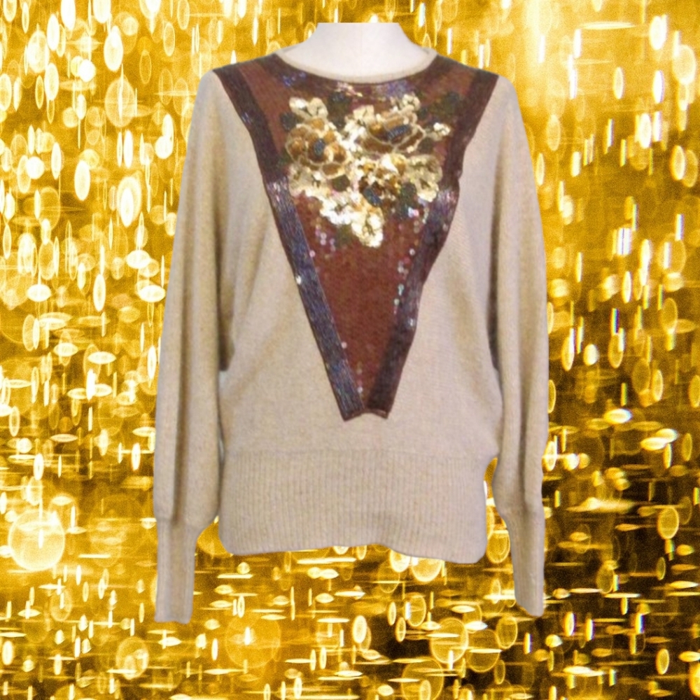 Vintage 80s Beaded Sweater